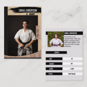 Carte de commerce Rustic Karate Black Belt Wood (Devant / Derrière)