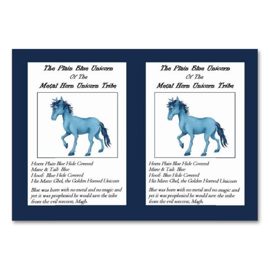 Carte de commerce Unicorn bleu clair - (Devant)