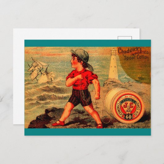 Carte de commerce victorienne Chadwick’s Spool Cot (Devant / Derrière)