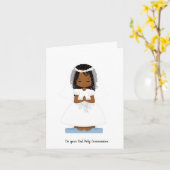 Carte de communion afro-américaine First Holy Comm (Fleur jaune)