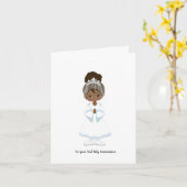 Carte de communion afro-américaine First Holy Comm (Fleur jaune)