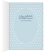 Carte de communion du garçon Merci - Cheveux Brown (Intérieur (Droit))