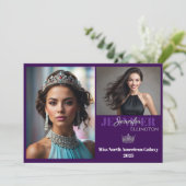 Carte de comp d'autographe de concours à bordure v (Debout devant)