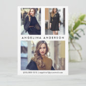 Carte de comp Photo Modèle Acteur 3 - Avant blanc (Debout devant)