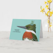 carte de compliment de martin-pêcheur vert/amitié (Fleur jaune)