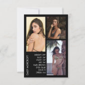 Carte de composite photo d'acteur modèle professio (Dos)