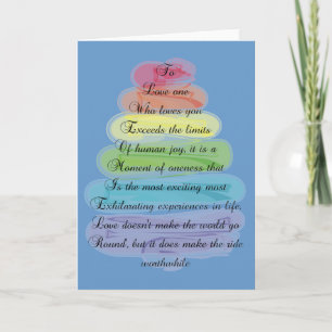 Carte de conception d'arbre Artsy de poème "Amour"