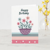 Carte de conception de bouquet d'anniversaire doux (Fleur jaune)