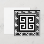 Carte de conception de clé grecque noire (Devant / Derrière)