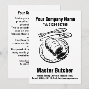 Carte de conception de dessin animé de boucher maî