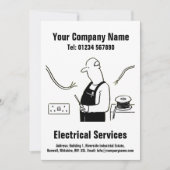 Carte de conception de dessin animé de services él (Devant)