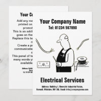 Carte de conception de dessin animé de services él