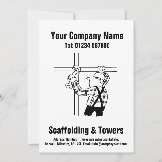 Carte de conception de dessin d'échafaudage (Devant)