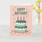 Carte de conception de friandises d'anniversaire (Fleur jaune)