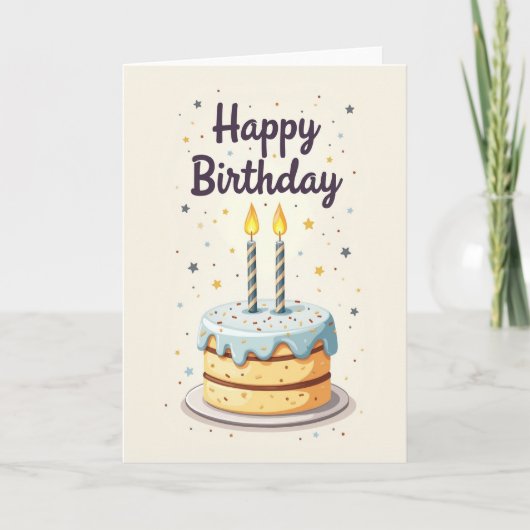 Carte de conception de gâteau d'anniversaire (Devant)