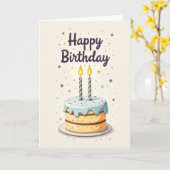 Carte de conception de gâteau d'anniversaire (Fleur jaune)