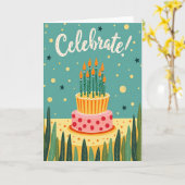Carte de conception de gâteau fantaisiste (Fleur jaune)