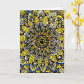 Carte de conception de mandala dessinée à la main  (Fleur jaune)