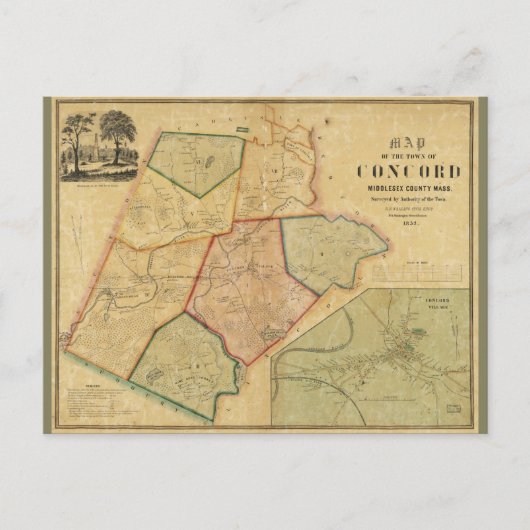 Carte de Concord Massachusetts (1852) (Devant)