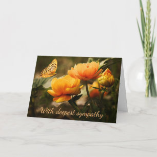Carte de condence Orange Flowers et Papillon