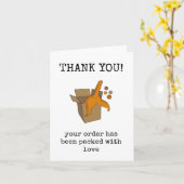 Carte de conditionnement de commande, Merci client (Fleur jaune)