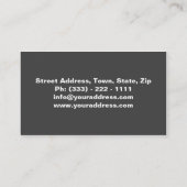 Carte de conditionnement physique professionnelle (Dos)