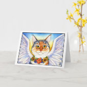 Carte de condoléance de chat d'ange (Fleur jaune)