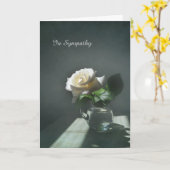 Carte de condoléance de sympathie de rose blanc (Fleur jaune)