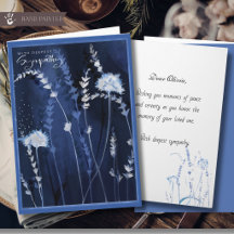 Carte de condoléances à motif floral aquarelle Dee
