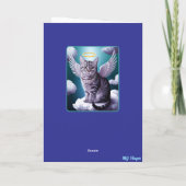 Carte de condoléances ange chat tabby gris mignon (Dos)