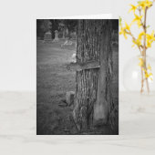 Carte de condoléances « Arbre noir et blanc à croi (Fleur jaune)