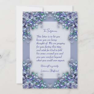 Carte de condoléances aux lilas de printemps bleu 