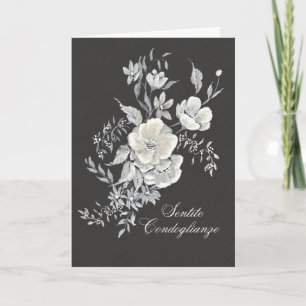 Carte de Condoléances avec Anémones Blanches