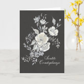 Carte de Condoléances avec Anémones Blanches (Fleur jaune)