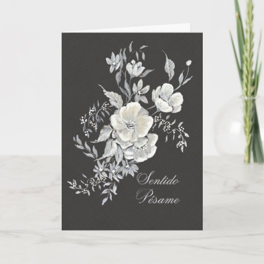 Carte de Condoléances avec des Anémones Blanches (Devant)