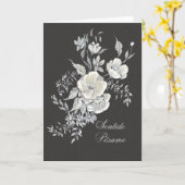 Carte de Condoléances avec des Anémones Blanches (Fleur jaune)