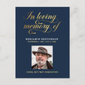 Carte de condoléances avec photo élégante pour pri (Devant)