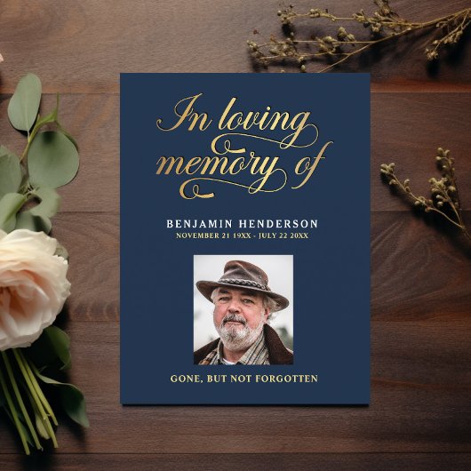 Carte de condoléances avec photo élégante pour pri