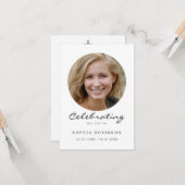 Carte de condoléances avec photo pour un simple mé (Devant/Arrière en situation)