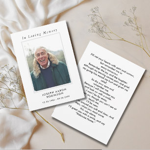 Carte de condoléances de deuil photo Mémorial de s
