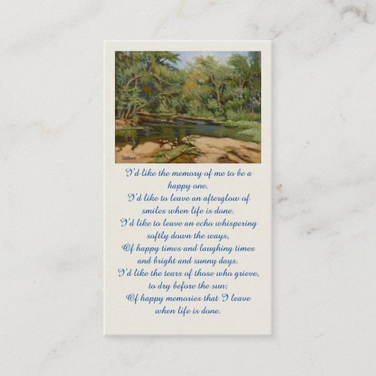 Carte de condoléances en souvenir affectueux (Devant)