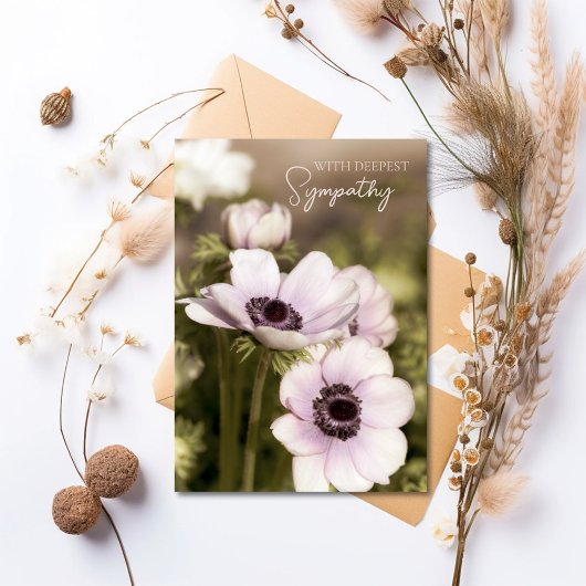 Carte de condoléances Fleur de pavot