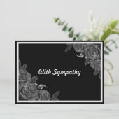 Carte de condoléances florale noire (Debout devant)