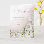 Carte de condoléances florale pastel et blanc doux (Fleur jaune)