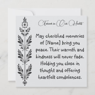 Carte de condoléances Forever in Our Hearts