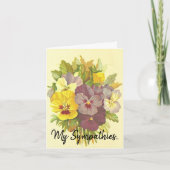 Carte de condoléances funéraires, florale (Devant)