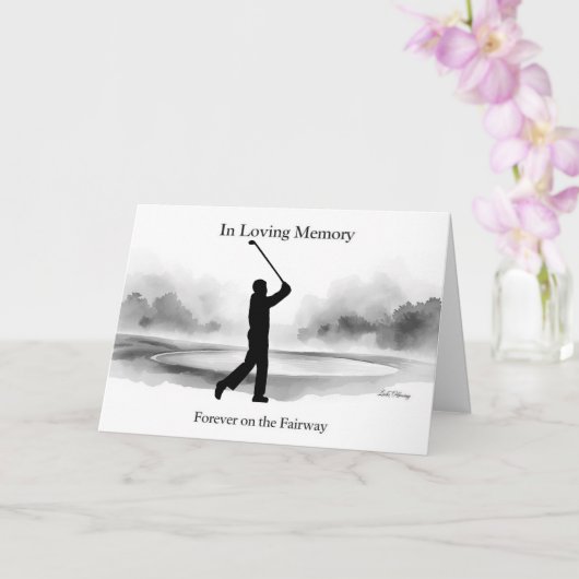 Carte de condoléances Golf Noir et Blanc Golf Déso (Orchidée)