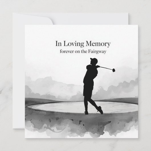 Carte de condoléances Golf Noir et Blanc Golf Déso (Devant)