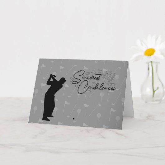 Carte de condoléances Golf Noir et Blanc Golf Déso (Petite plante)