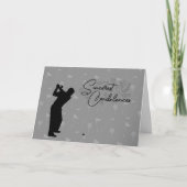 Carte de condoléances Golf Noir et Blanc Golf Déso (Devant)